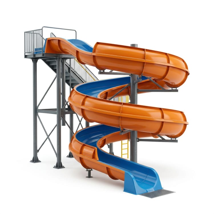 Offene Rinnenwasserrutsche